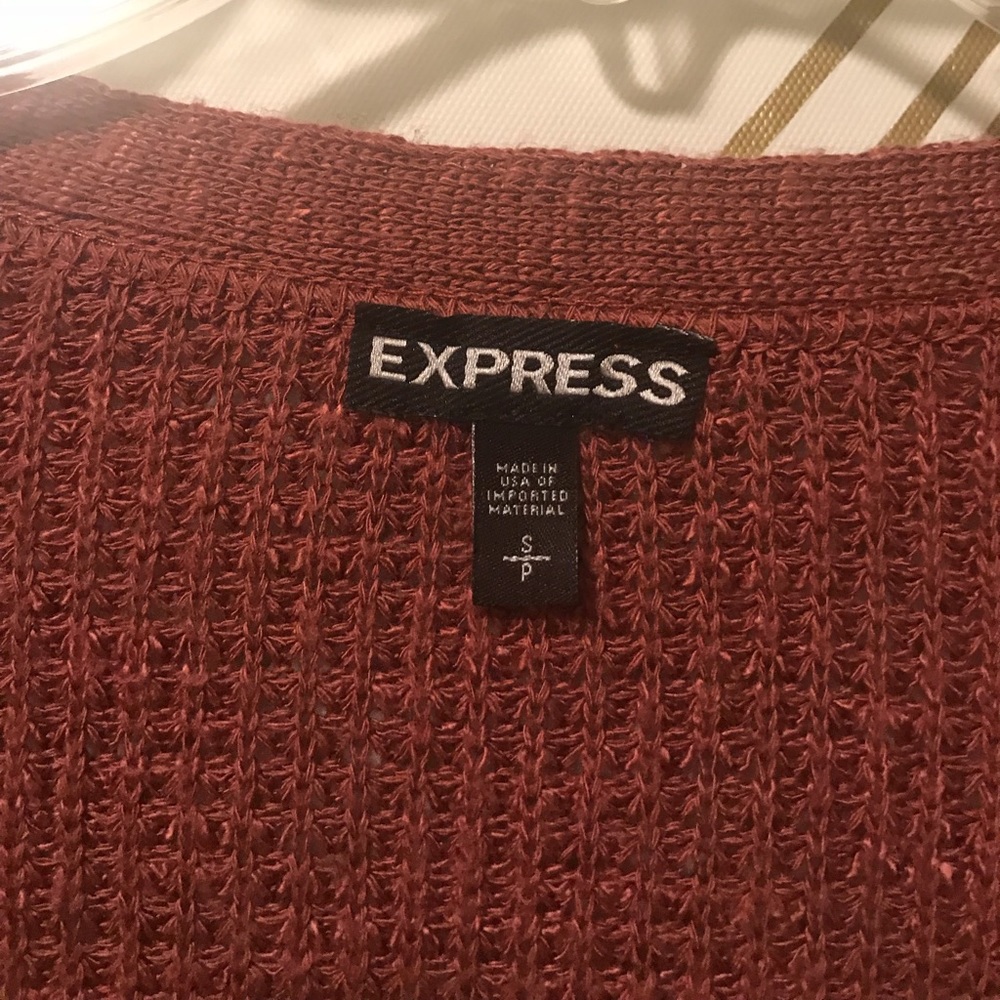 Express bell sleeve waffle knit long sweater